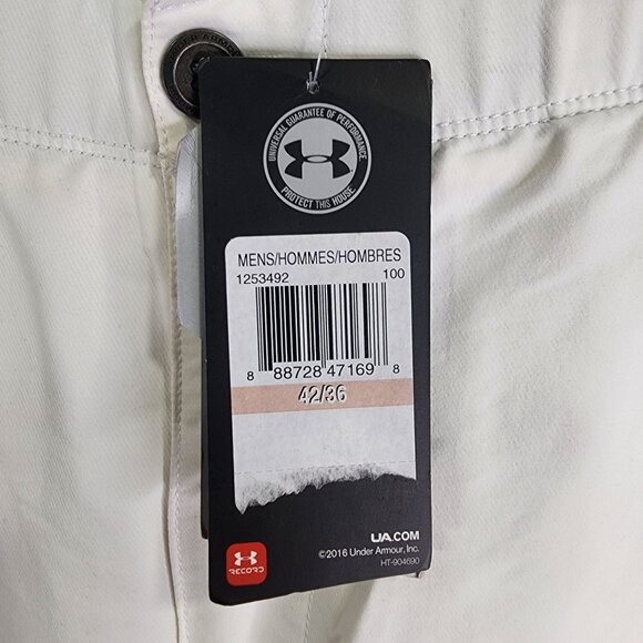 Mens White Under Armour Loose Fit Pants Nylon & Polyester Blend Size 42X36 - Picture 4 of 11